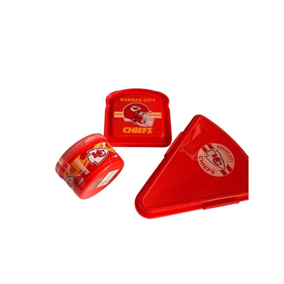 Kansas City Chiefs NFL Food Storage Container Set Red 3-Piece Officially License - Picture 1 of 7